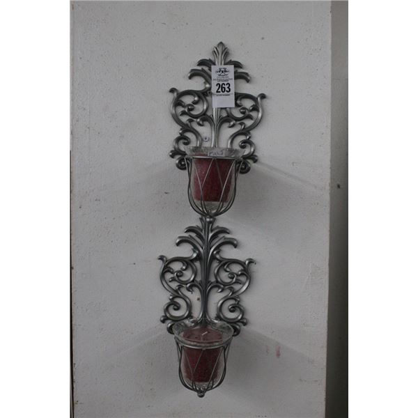 Cast Candle Wall Sconces - Pair