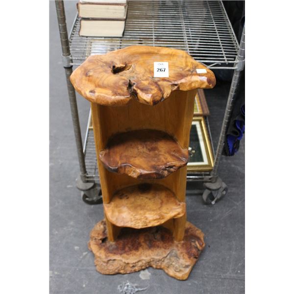 Raw Cut Wood 4 Tier 40" Shelf