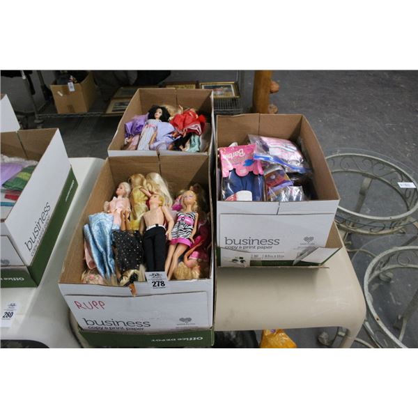 Boxes 3 w/Asst. Barbie Dolls/Accessories