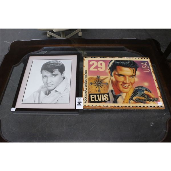 Elvis Presley Framed Photo, Wall Clock Stamp