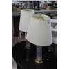 Image 1 : Brass/Glass Table Lamps - Pair