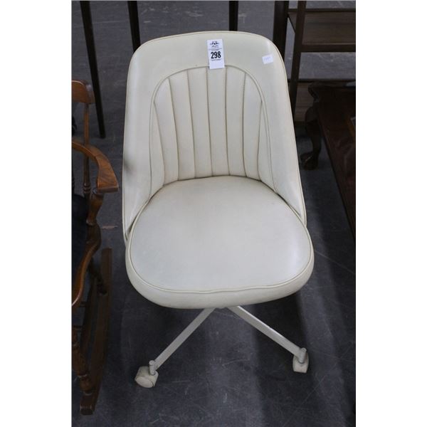Vintage Bone Vinyl Office Chair