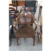 Image 1 : Oak Spindle Back Vintage Office Armchairs - Pair