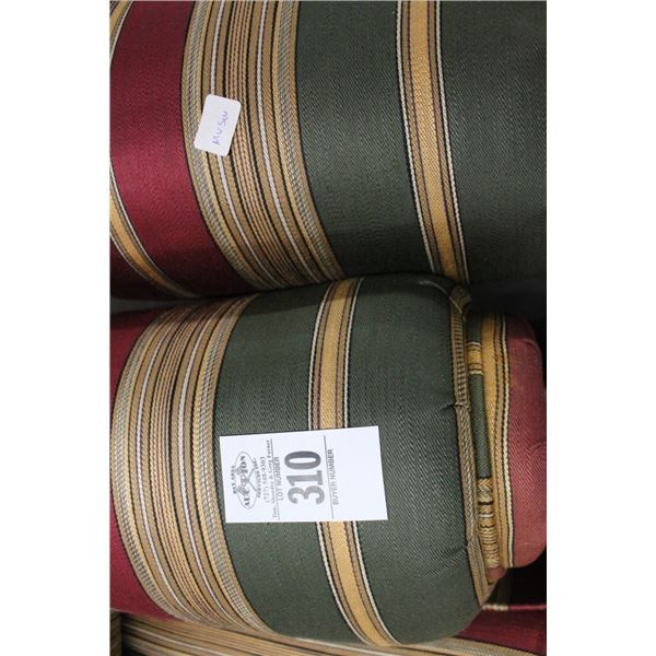 Classic House Stripped Cloth Sofa, Easy Chair, Ottoman Set