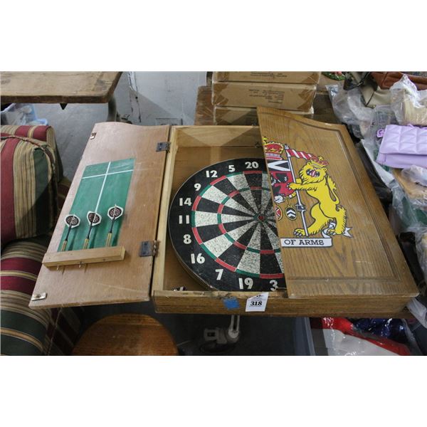 King of Arms Dartboard Cabinet Set