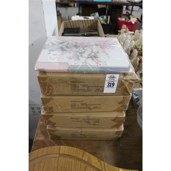 Floral Office File Folders - 4 Cases