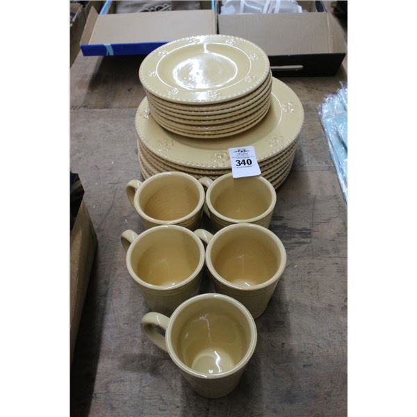 Tan Stoneware Dishes/Mugs