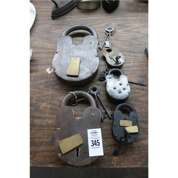 Antique Skeleton Key Pad Locks - 5