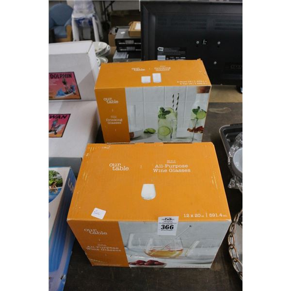 Wine/Drinking Glasses - 2 Cases