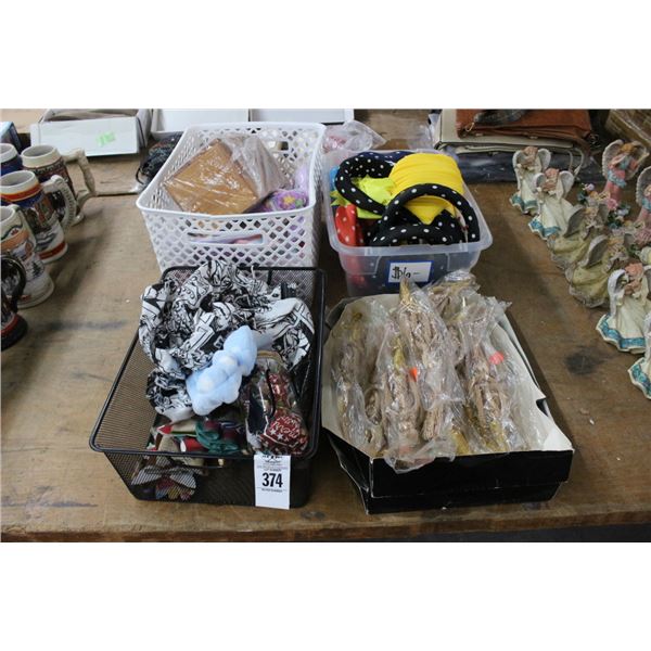 Bins 4 w/Hair Bonnets, Clips, Accessories, Hanging Décor, More