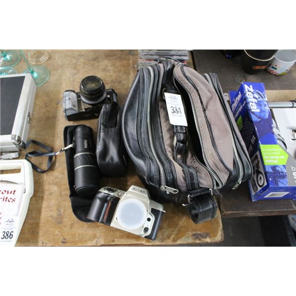 Nikon/Minnolta Old Cameras w/Bag/Lens