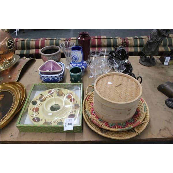 Planter Pots, Vases, Stemware, Baskets, More