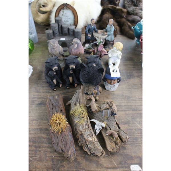 Bear/Bird Figurines w/Figural/Asst. Décor