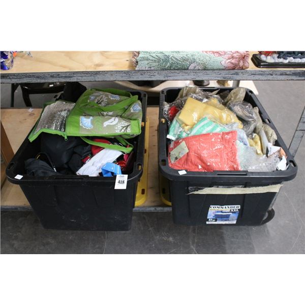 Bins 2 w/Asst. Carry Bags, Clothing, Accessories