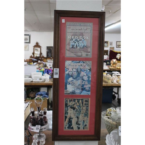 Boston Red Sox Memorabilia Framed Wall Display