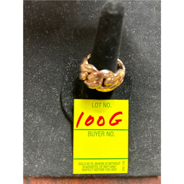 10K Curl Link Solid Gold Rose Ring 40g