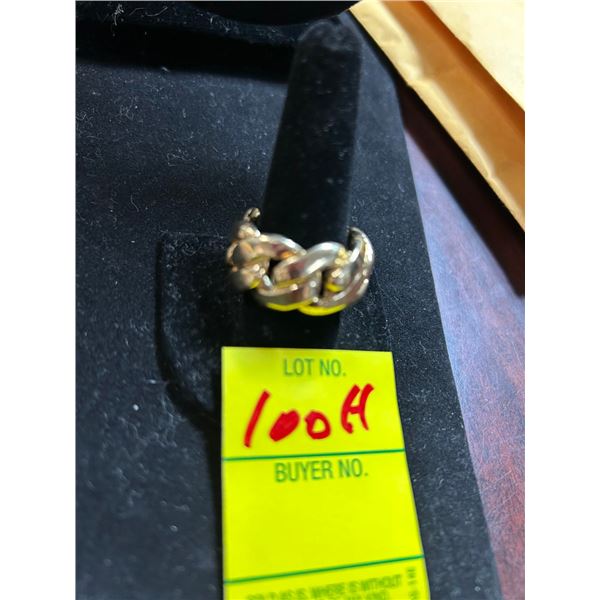 10K Curl Link Solid Yellow Gold Ring 36.6g