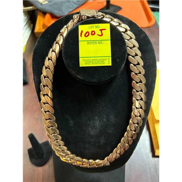 10K Curl Link Rose Gold Chain 22" 320g