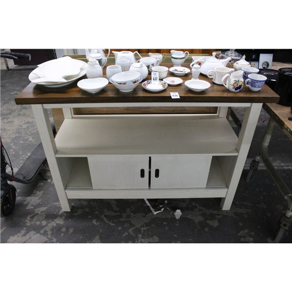 Beige w/Dark Oak Top Work Table