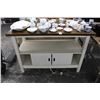 Image 1 : Beige w/Dark Oak Top Work Table