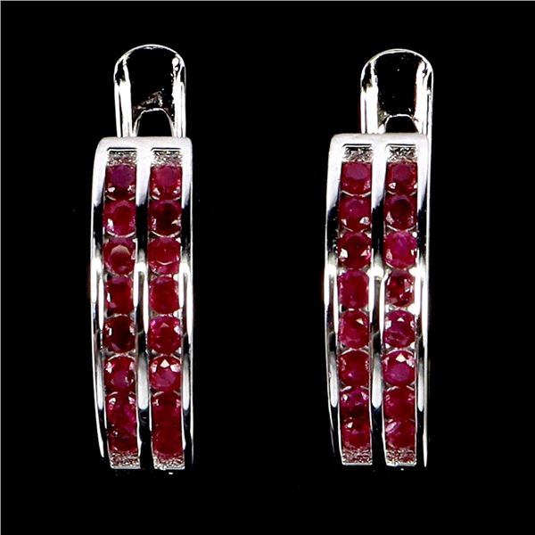 Natural Burma Red Ruby Earrings