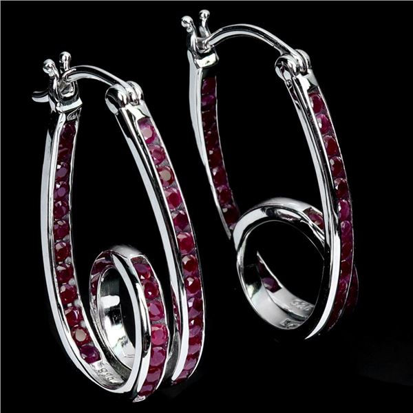 Natural Burma Red Ruby Earrings