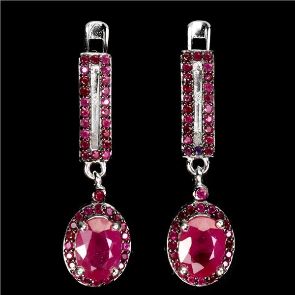 Natural Red Ruby Earrings