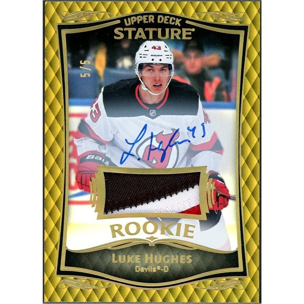 2023-24 Upper Deck Stature Luke Hughes Rookie Auto Patch #5/5