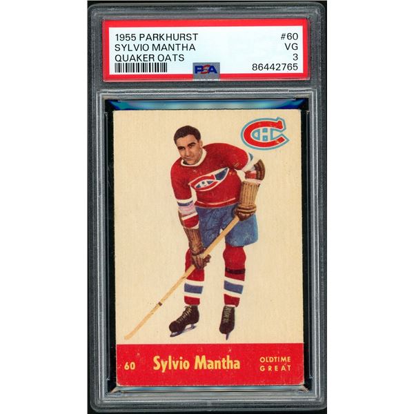 1955-56 Quaker Oats #60 Sylvio Mantha OTG (PSA 3)
