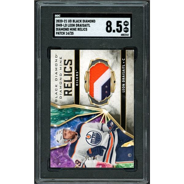 2020-21 Upper Deck Black Diamond Leon Draisaitl Diamond Mine Relics #14/25 - SGC 8.5