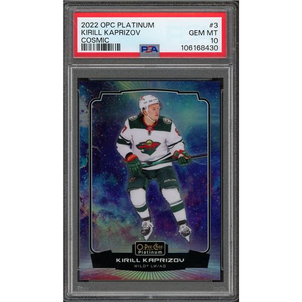 2022-23 OPC Platinum Kirill Kaprizov Cosmic #40/65 - PSA 10
