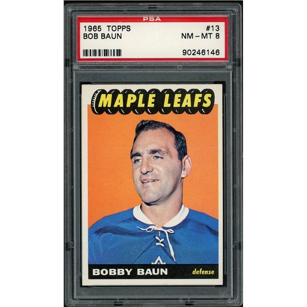 1965-66 Topps #13 Bob Baun (PSA 8)
