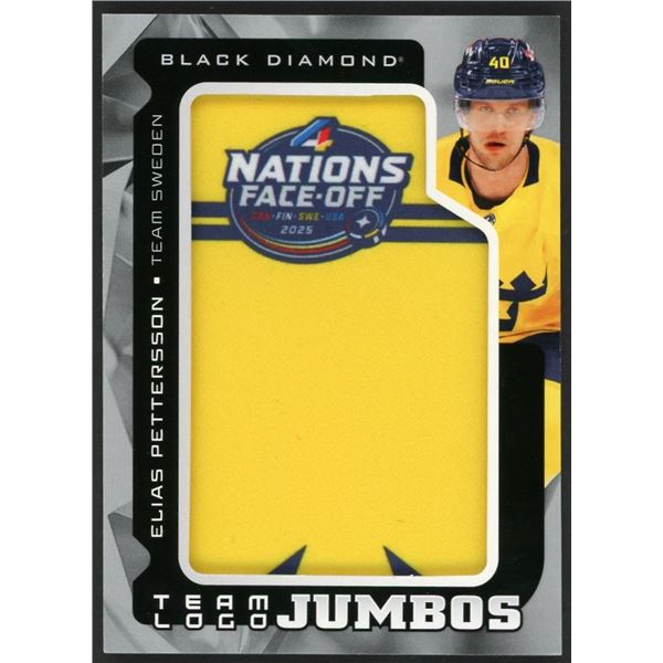 2025-26 Upper Deck Black Diamond Elias Pettersson Team Logo Jumbos Team Sweden