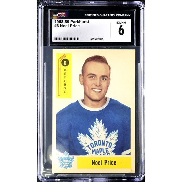 1958-59 Parkhurst #6 Noel Price RC (CGC 6)