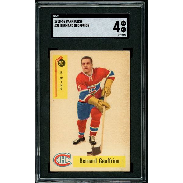 1958-59 Parkhurst #28 Boom Boom Geoffrion (SGC 4)