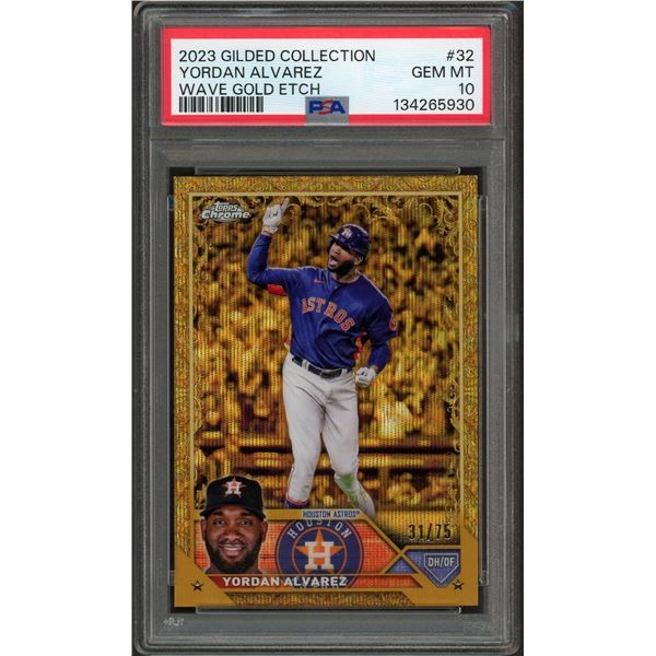 2023-24 Topps Gilded Collection Yordan Alvarez Wave Gold Etch #31/75 - PSA 10