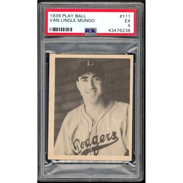 1939 Play Ball #111 Van Lingle Mungo RC (PSA 5)