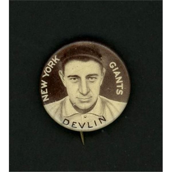 1910-12 Sweet Caporal Pins - Art Devlin (EX-MT)