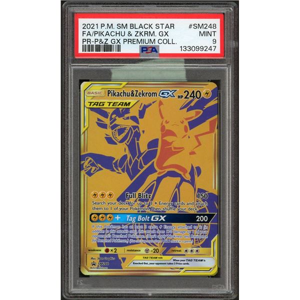 2021 Pokemon Pikachu & Zekrom GX Black Star Promo - PSA 9