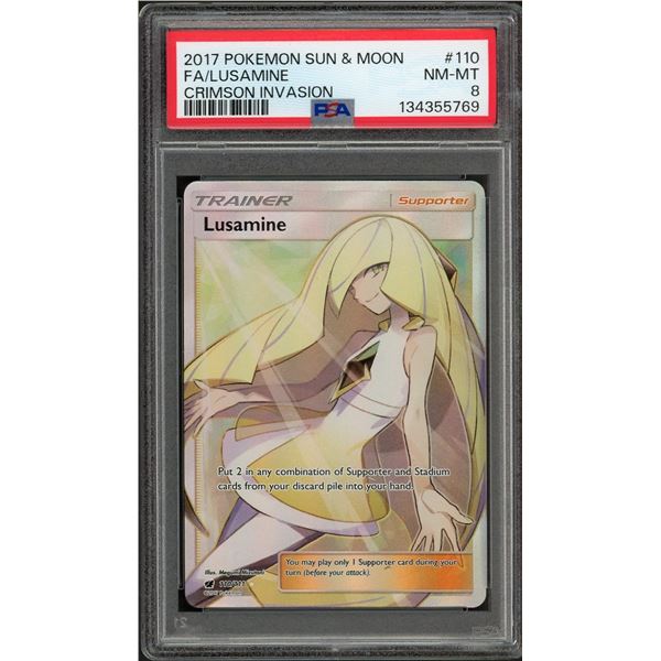 2017 Pokemon Lusamine Full Art Trainer - PSA 8