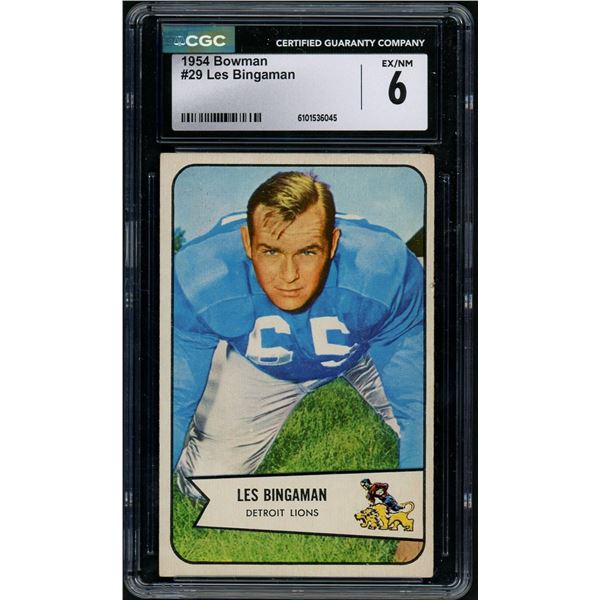 1954 Bowman #29 Les Bingaman (CGC 6)
