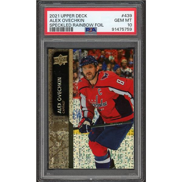 2021 Upper Deck Alex Ovechkin Speckled Rainbow Foil #439 - PSA 10