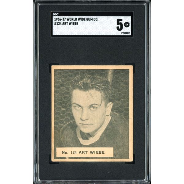 1937 World Wide Gum #124 Art Wiebe RC (SGC 5)