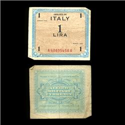 1943 Italy WW2 Allied Military 1 Lira (COI-4575)