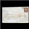 Image 1 : 1841 RARE British 1p Red Victoria Stamp Hi Grade On Cover (STM-0060)