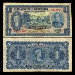 1953 Colombia 1 Peso Hi Grade Note (CUR-05823)