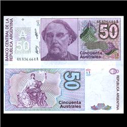 1986 Argentina 50 Australes Note Crisp Uncirculated SCARCE (CUR-05942)