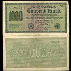 1922 Germany 1000 Mark Note Hi Grade Rare (CUR-05672)