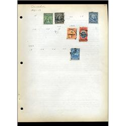 1915 Ecuador Hand Made Stamp Collection Album Page  6 Pieces (STM-0097)