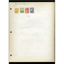 1917 Colombia Hand Made Stamp Collection Album Page  4 Pieces (STM-0094)